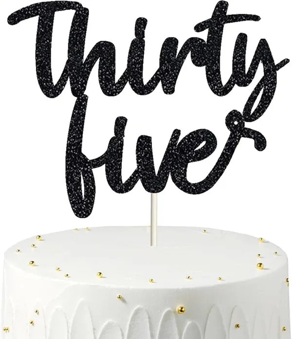 Black_Thirty_Five_Birthday_Cake_Topper_|_Black_Glitter_|_35Th_Anniversary_Party_Decoration_|_Double-Sided_|_Durable_&_Elegant_Smash_Cake_Décor_For_Boys_&_Girls