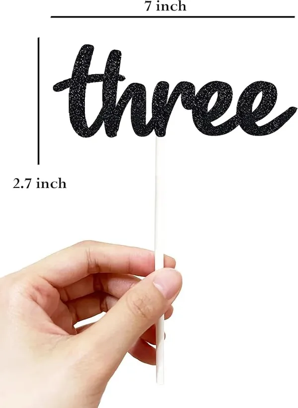 Black_Third_Birthday_Cake_Topper_|_Black_Glitter_|_3Rd_Anniversary_Party_Decoration_|_Double-Sided_|_Durable_&_Elegant_Smash_Cake_Décor_For_Boys_&_Girls