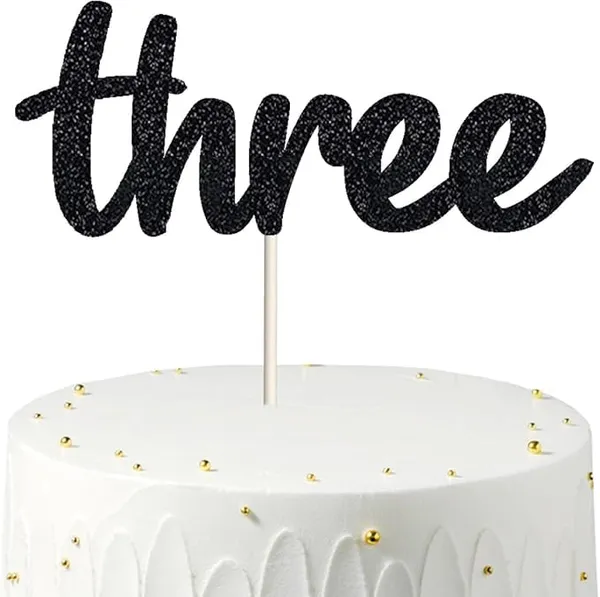 Black_Third_Birthday_Cake_Topper_|_Black_Glitter_|_3Rd_Anniversary_Party_Decoration_|_Double-Sided_|_Durable_&_Elegant_Smash_Cake_Décor_For_Boys_&_Girls