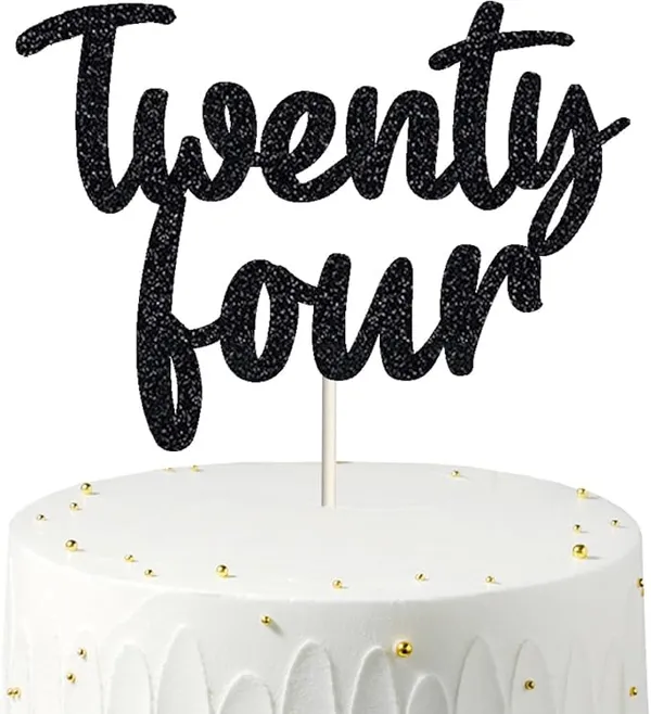 Black_Twenty_Four_Birthday_Cake_Topper_|_Black_Glitter_|_24Th_Anniversary_Party_Decoration_|_Double-Sided_|_Durable_&_Elegant_Smash_Cake_Décor_For_Boys_&_Girls