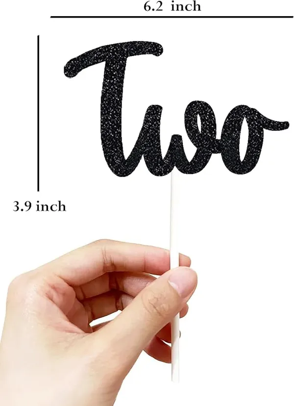 Black_Second_Birthday_Cake_Topper_|_Black_Glitter_|_2Nd_Anniversary_Party_Decoration_|_Double-Sided_|_Durable_&_Elegant_Smash_Cake_Décor_For_Boys_&_Girls