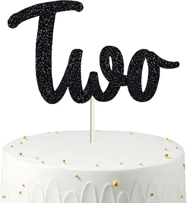 Black_Second_Birthday_Cake_Topper_|_Black_Glitter_|_2Nd_Anniversary_Party_Decoration_|_Double-Sided_|_Durable_&_Elegant_Smash_Cake_Décor_For_Boys_&_Girls