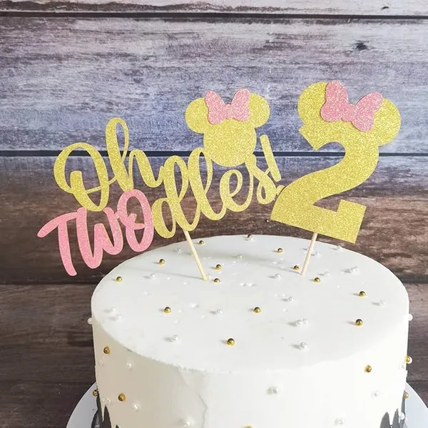 Gold_Oh_Twodles_Cake_Topper_|_2Nd_Birthday_Party_Pink_And_Gold_Glitter_Cake_Topper_|_Second_Birthday_Photo_Props_|_Party_Decoration_Supplies_|_Mini_Girl_Cake_Decoration