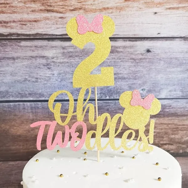 Gold_Oh_Twodles_Cake_Topper_|_2Nd_Birthday_Party_Pink_And_Gold_Glitter_Cake_Topper_|_Second_Birthday_Photo_Props_|_Party_Decoration_Supplies_|_Mini_Girl_Cake_Decoration