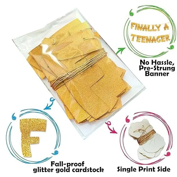 Gold_Finally_A_Teenager_Banner_|_13Th_Birthday_Party_Golden_Glitter_Banner_|_Party_Decorations_And_Supplies_|_Pre-Strung_Reusable_Birthday_Banner_|_No_Diy_Required