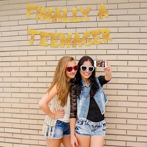 Gold_Finally_A_Teenager_Banner_|_13Th_Birthday_Party_Golden_Glitter_Banner_|_Party_Decorations_And_Supplies_|_Pre-Strung_Reusable_Birthday_Banner_|_No_Diy_Required