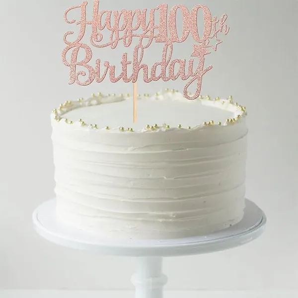 Gold_100Rd_Happy_Birthday_Cake_Topper_|_Rose_Gold_Color_Glitter_Cake_Topper_|_Glitter_Cake_Decoration_|_B'Day_Celebration/Rose_Gold_Color