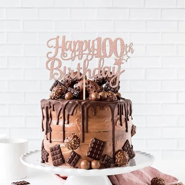 Gold_100Rd_Happy_Birthday_Cake_Topper_|_Rose_Gold_Color_Glitter_Cake_Topper_|_Glitter_Cake_Decoration_|_B'Day_Celebration/Rose_Gold_Color