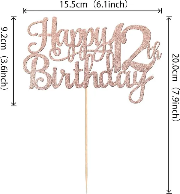Gold_12Th_Happy_Birthday_Cake_Topper_|_Rose_Gold_Color_Glitter_Cake_Topper_|_Glitter_Cake_Decoration_|_B'Day_Celebration/Rose_Gold_Color