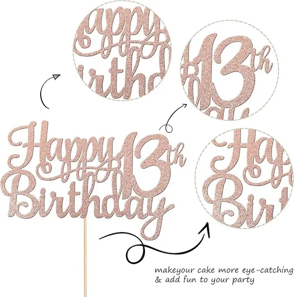 Gold_21St_Happy_Birthday_Cake_Topper_|_Rose_Gold_Color_Glitter_Cake_Topper_|_Glitter_Cake_Decoration_|_B'Day_Celebration/Rose_Gold_Color