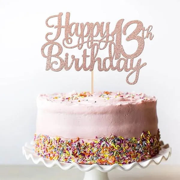 Gold_21St_Happy_Birthday_Cake_Topper_|_Rose_Gold_Color_Glitter_Cake_Topper_|_Glitter_Cake_Decoration_|_B'Day_Celebration/Rose_Gold_Color