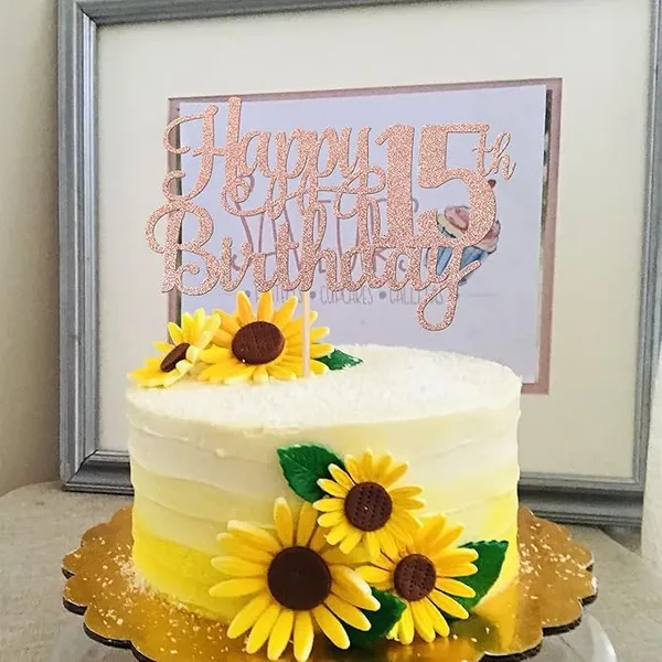 Gold_15Th_Happy_Birthday_Cake_Topper_|_Rose_Gold_Color_Glitter_Cake_Topper_|_Glitter_Cake_Decoration_|_B'Day_Celebration/Rose_Gold_Color