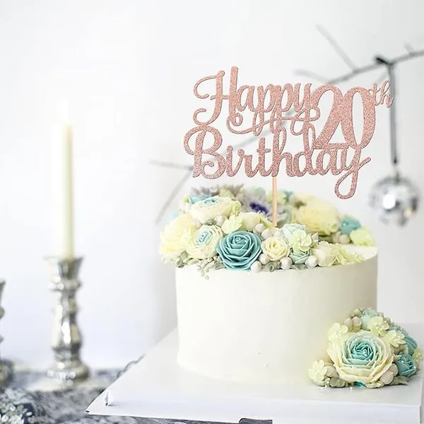 Gold_20Th_Happy_Birthday_Cake_Topper_|_Rose_Gold_Color_Glitter_Cake_Topper_|_Glitter_Cake_Decoration_|_B'Day_Celebration/Rose_Gold_Color