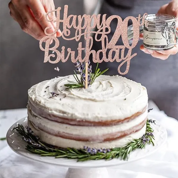 Gold_20Th_Happy_Birthday_Cake_Topper_|_Rose_Gold_Color_Glitter_Cake_Topper_|_Glitter_Cake_Decoration_|_B'Day_Celebration/Rose_Gold_Color