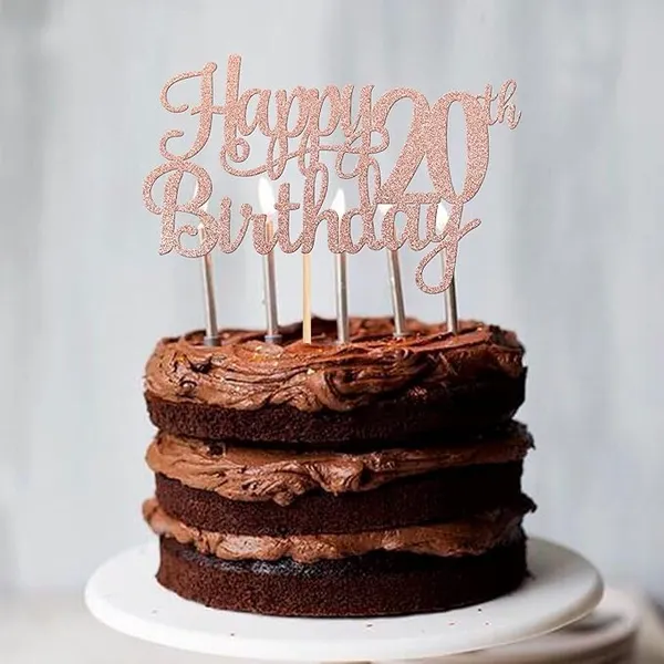 Gold_20Th_Happy_Birthday_Cake_Topper_|_Rose_Gold_Color_Glitter_Cake_Topper_|_Glitter_Cake_Decoration_|_B'Day_Celebration/Rose_Gold_Color