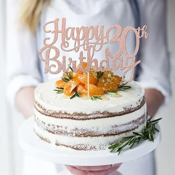 Gold_30Th_Happy_Birthday_Cake_Topper_|_Rose_Gold_Color_Glitter_Cake_Topper_|_Glitter_Cake_Decoration_|_B'Day_Celebration/Rose_Gold_Color