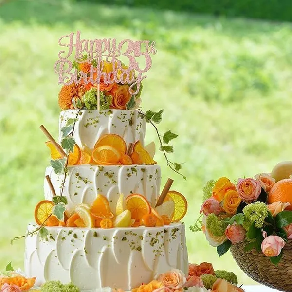 Gold_35Th_Happy_Birthday_Cake_Topper_|_Rose_Gold_Color_Glitter_Cake_Topper_|_Glitter_Cake_Decoration_|_B'Day_Celebration/Rose_Gold_Color