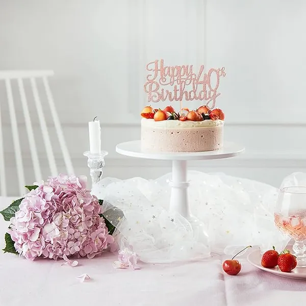 Gold_40Th_Happy_Birthday_Cake_Topper_|_Rose_Gold_Color_Glitter_Cake_Topper_|_Glitter_Cake_Decoration_|_B'Day_Celebration/Rose_Gold_Color