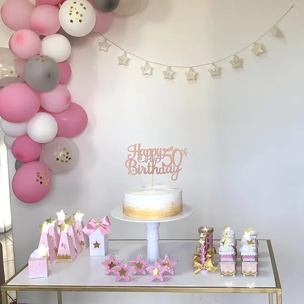 Gold_55Th_Happy_Birthday_Cake_Topper_|_Rose_Gold_Color_Glitter_Cake_Topper_|_Glitter_Cake_Decoration_|_B'Day_Celebration/Rose_Gold_Color