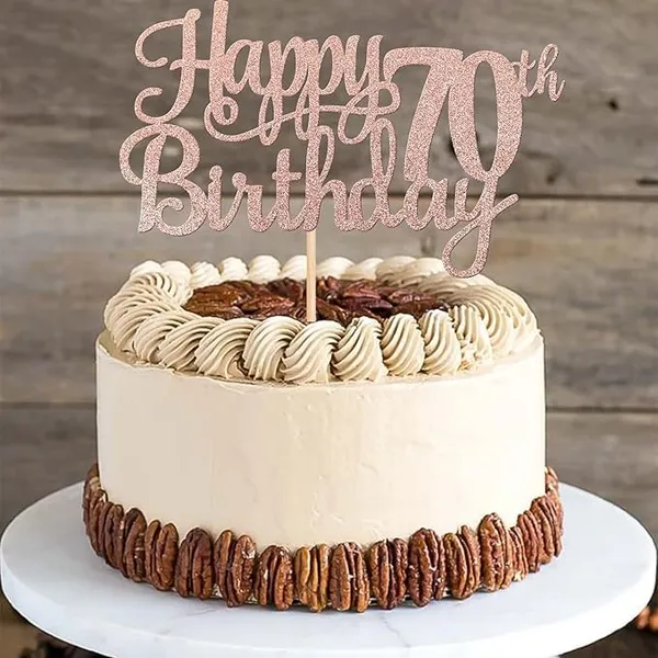 Gold_70Th_Happy_Birthday_Cake_Topper_|_Rose_Gold_Color_Glitter_Cake_Topper_|_Glitter_Cake_Decoration_|_B'Day_Celebration/Rose_Gold_Color