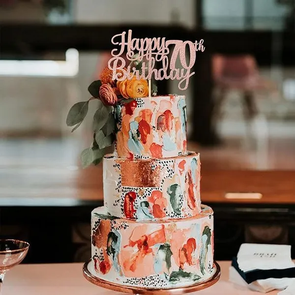 Gold_70Th_Happy_Birthday_Cake_Topper_|_Rose_Gold_Color_Glitter_Cake_Topper_|_Glitter_Cake_Decoration_|_B'Day_Celebration/Rose_Gold_Color