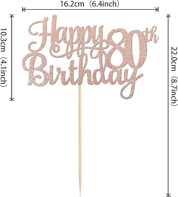 Gold_80Th_Happy_Birthday_Cake_Topper_|_Rose_Gold_Color_Glitter_Cake_Topper_|_Glitter_Cake_Decoration_|_B'Day_Celebration/Rose_Gold_Color