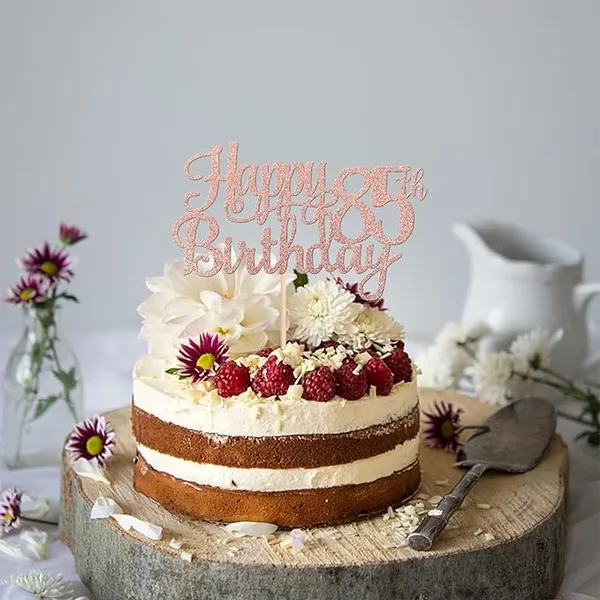 Gold_85Th_Happy_Birthday_Cake_Topper_|_Rose_Gold_Color_Glitter_Cake_Topper_|_Glitter_Cake_Decoration_|_B'Day_Celebration/Rose_Gold_Color
