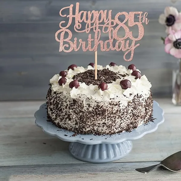Gold_85Th_Happy_Birthday_Cake_Topper_|_Rose_Gold_Color_Glitter_Cake_Topper_|_Glitter_Cake_Decoration_|_B'Day_Celebration/Rose_Gold_Color