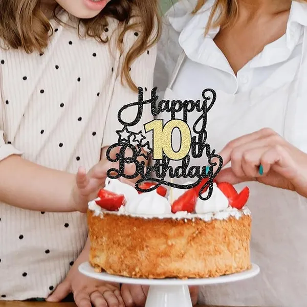 Black_10Th_Happy_Birthday_Star_Cake_Topper_|_Black_&_Gold_Color_Glitter_Cake_Topper_|_Glitter_Cake_Decoration_|_B'Day_Celebration/Black_&_Gold_Color