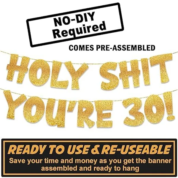 Gold_Pre-Strung_Banner_For_30Th_Birthday_|_Birthday_Party_Golden_Glitter_Banner_|_Old_Age_Funny_Party_Celebration_And_Supplies_|_Birthday_Banner