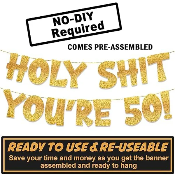 Gold_Pre-Strung_Banner_For_50Th_Birthday_|_Birthday_Party_Golden_Glitter_Banner_|_Old_Age_Funny_Party_Celebration_And_Supplies_|_Birthday_Banner