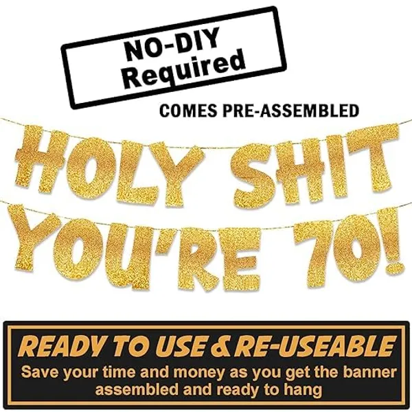 Gold_Pre-Strung_Banner_For_70Th_Birthday_|_Birthday_Party_Golden_Glitter_Banner_|_Old_Age_Funny_Party_Celebration_And_Supplies_|_Birthday_Banner