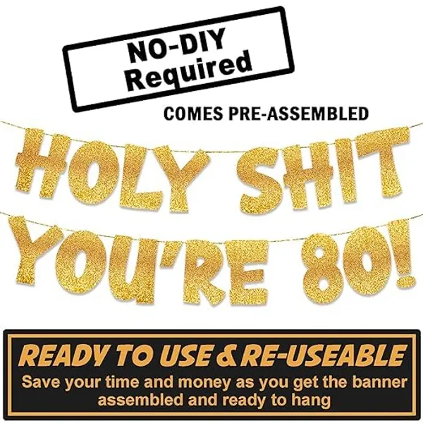 Gold_Pre-Strung_Banner_For_80Th_Birthday_|_Birthday_Party_Golden_Glitter_Banner_|_Old_Age_Funny_Party_Celebration_And_Supplies_|_Birthday_Banner