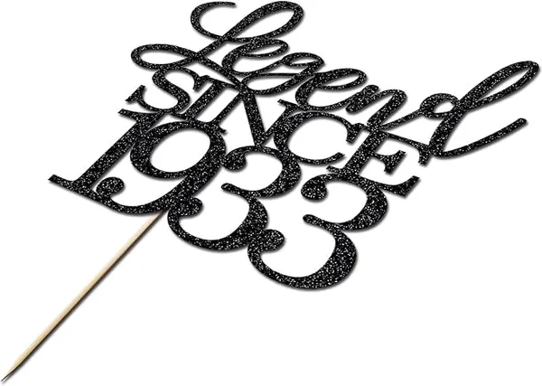Black_Legend_Since_1933_Cake_Topper_|_Black_Color_Glitter_Cake_Topper_|_Glitter_Cake_Decoration_|_B'Day_Celebration/Black_Color