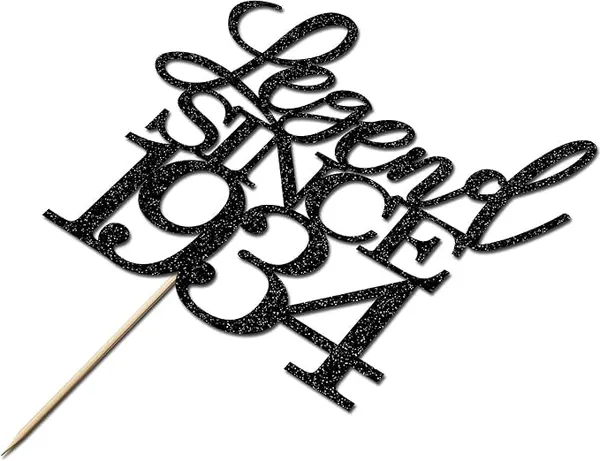 Black_Legend_Since_1934_Cake_Topper_|_Black_Color_Glitter_Cake_Topper_|_Glitter_Cake_Decoration_|_B'Day_Celebration/Black_Color