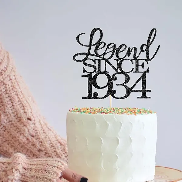 Black_Legend_Since_1934_Cake_Topper_|_Black_Color_Glitter_Cake_Topper_|_Glitter_Cake_Decoration_|_B'Day_Celebration/Black_Color