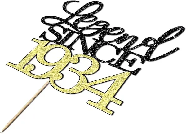 Black_Legend_Since_1934_Cake_Topper_|_Black_And_Gold_Color_Glitter_Cake_Topper_|_Glitter_Cake_Decoration_|_B'Day_Celebration/Black_&_Gold_Color