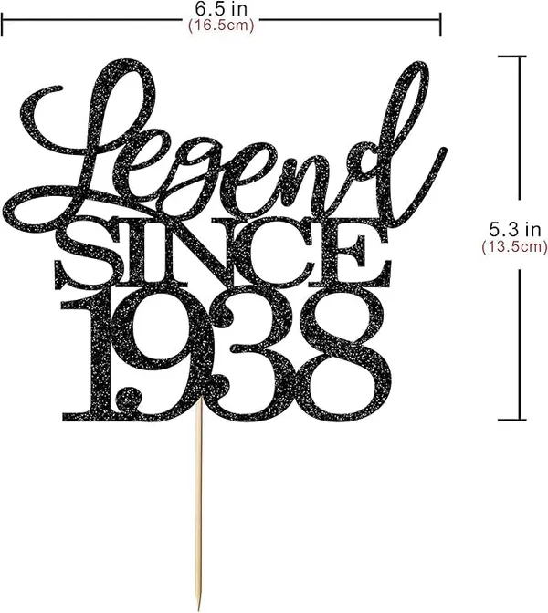 Black_Legend_Since_1938_Cake_Topper_|_Black_Color_Glitter_Cake_Topper_|_Glitter_Cake_Decoration_|_B'Day_Celebration/Black_Color