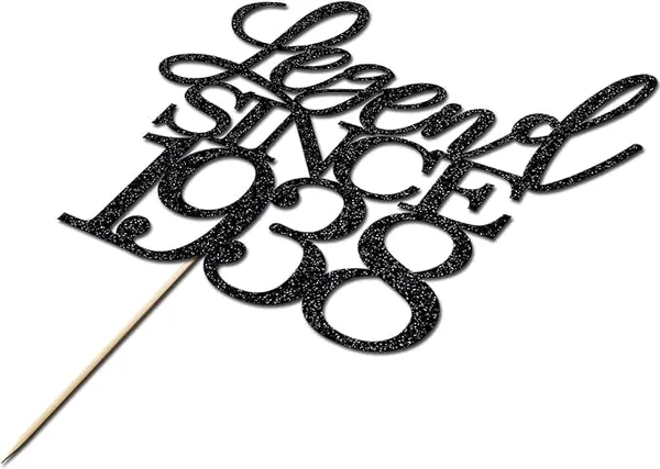 Black_Legend_Since_1938_Cake_Topper_|_Black_Color_Glitter_Cake_Topper_|_Glitter_Cake_Decoration_|_B'Day_Celebration/Black_Color