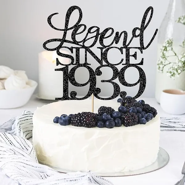 Black_Legend_Since_1939_Cake_Topper_|_Black_Color_Glitter_Cake_Topper_|_Glitter_Cake_Decoration_|_B'Day_Celebration/Black_Color