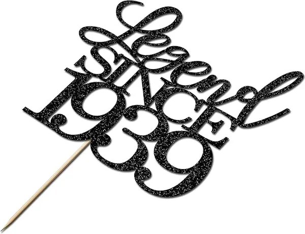 Black_Legend_Since_1939_Cake_Topper_|_Black_Color_Glitter_Cake_Topper_|_Glitter_Cake_Decoration_|_B'Day_Celebration/Black_Color
