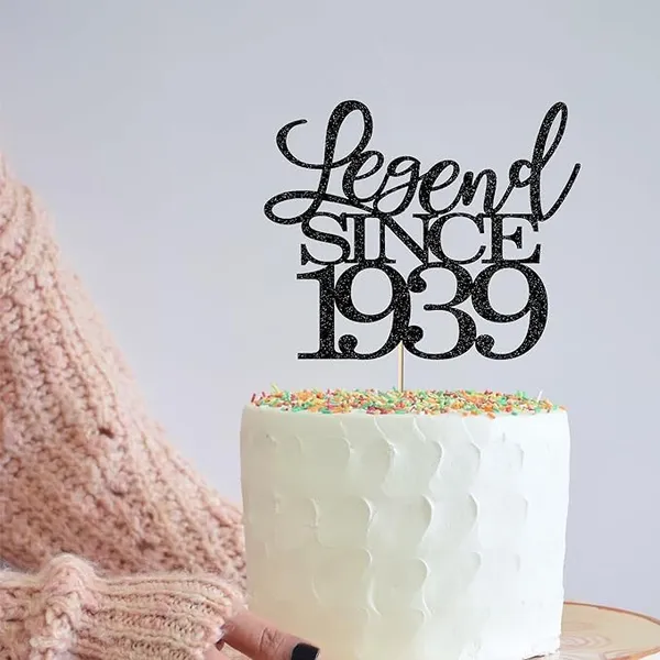 Black_Legend_Since_1939_Cake_Topper_|_Black_Color_Glitter_Cake_Topper_|_Glitter_Cake_Decoration_|_B'Day_Celebration/Black_Color