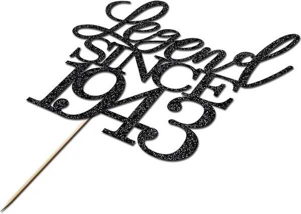 Black_Legend_Since_1943_Cake_Topper_|_Black_Color_Glitter_Cake_Topper_|_Glitter_Cake_Decoration_|_B'Day_Celebration/Black_Color