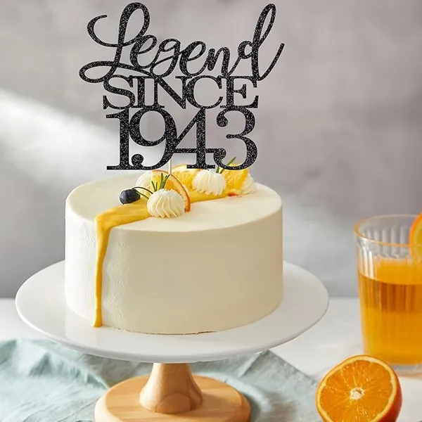 Black_Legend_Since_1943_Cake_Topper_|_Black_Color_Glitter_Cake_Topper_|_Glitter_Cake_Decoration_|_B'Day_Celebration/Black_Color