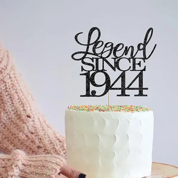 Black_Legend_Since_1944_Cake_Topper_|_Black_Color_Glitter_Cake_Topper_|_Glitter_Cake_Decoration_|_B_'Day_Celebration/Black_Color