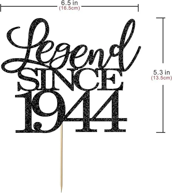 Black_Legend_Since_1944_Cake_Topper_|_Black_Color_Glitter_Cake_Topper_|_Glitter_Cake_Decoration_|_B_'Day_Celebration/Black_Color