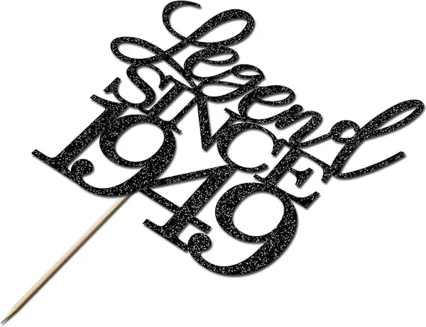 Black_Legend_Since_1949_Cake_Topper_|_Black_Color_Glitter_Cake_Topper_|_Glitter_Cake_Decoration_|_B'Day_Celebration/Black_Color