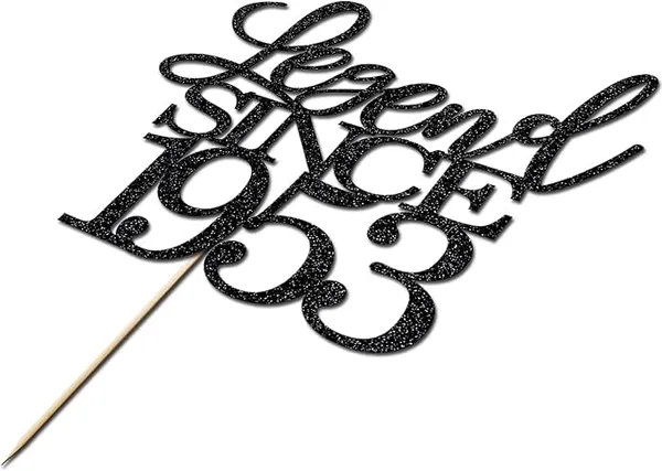 Black_Legend_Since_1953_Cake_Topper_|_Black_Color_Glitter_Cake_Topper_|_Glitter_Cake_Decoration_|_B'Day_Celebration/Black_Color