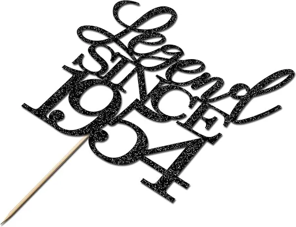 Black_Legend_Since_1954_Cake_Topper_|_Black_Color_Glitter_Cake_Topper_|_Glitter_Cake_Decoration_|_B'Day_Celebration/Black_Color