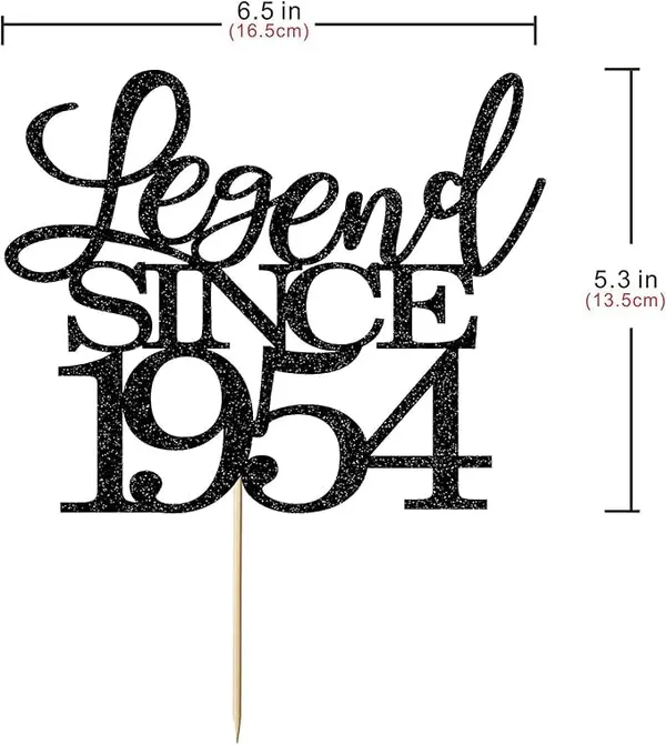 Black_Legend_Since_1954_Cake_Topper_|_Black_Color_Glitter_Cake_Topper_|_Glitter_Cake_Decoration_|_B'Day_Celebration/Black_Color